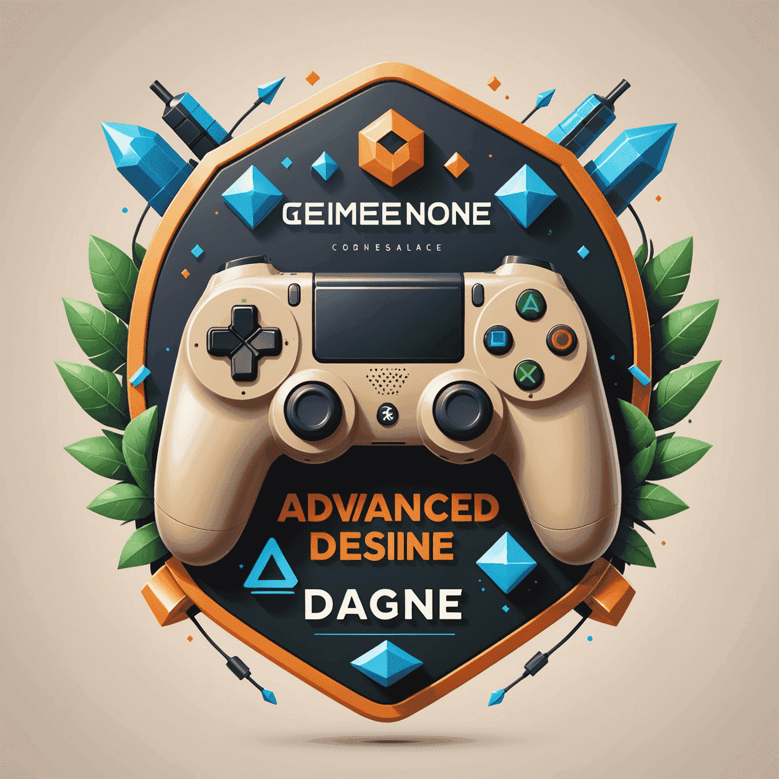Advanced Game Design logo featuring stylized game controller and design tools