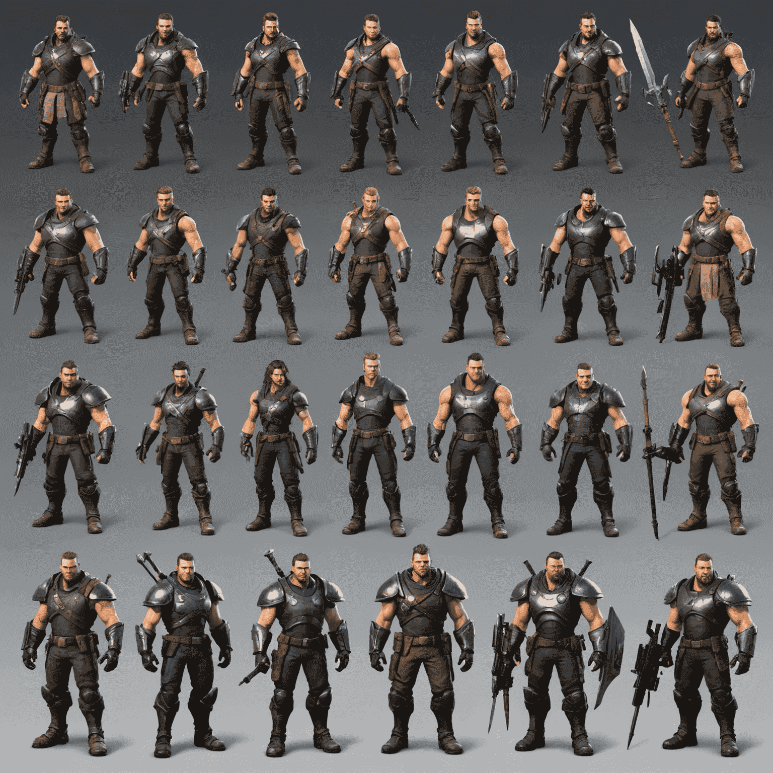 A collage of diverse game characters and assets, including 3D models, concept art, and texture sheets, showcasing a range of styles from realistic to stylized.